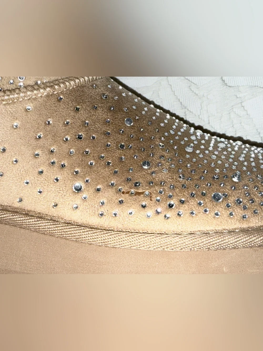 Rock & Candy Samira Tan Embellished Faux Fur Lined Platform Ankle Boots size 8